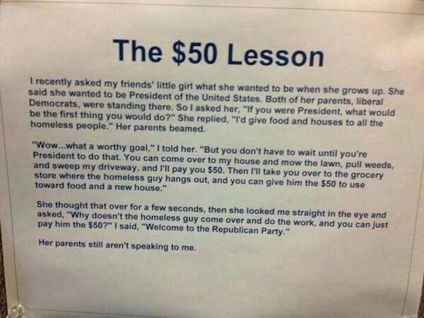 BestProFacts's tweet photo. The $50 Lesson http://t.co/cvxxndTjFx