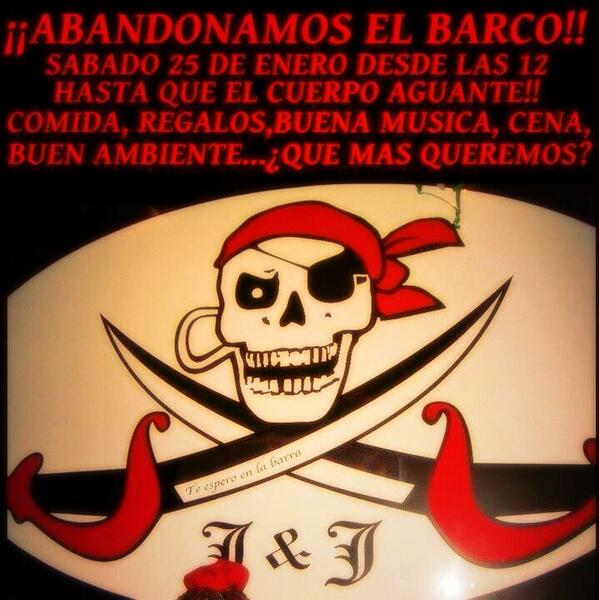 MartaRoojas's tweet photo. Chicos,abandonamos el barco.Y nada mejor q un buen fiestote de despedida!Sábado 25 desde las 12 con muchas sorpresass http://t.co/VDlAVmK87s
