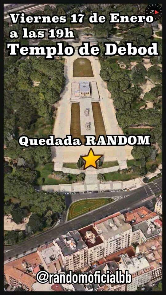 RandomCFMD's tweet image. Quedada con random Viernes 17 alas 19h en el templo de bebod!! haha