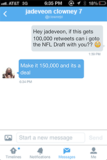 IndySportsEdits's tweet photo. I DIDNT THINK HE'D ACTUALLY REPLY. RT SO I CAN GOTO RADIO CITY MUSIC HALL WITH @clownejd !! PLEASE DO IT!! http://t.co/QlmlzEdzkq