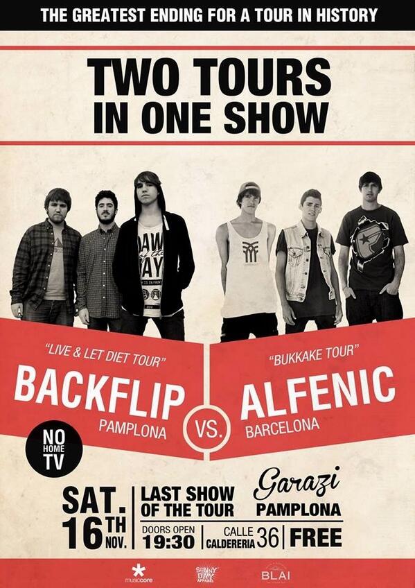 Alfenic_Oficial's tweet photo. Uno de nuestros conciertos favoritos! Con nuestros grandisimos amigos de @backflipband @martingaritano @Javitxu41 http://t.co/ixEEWi74uX
