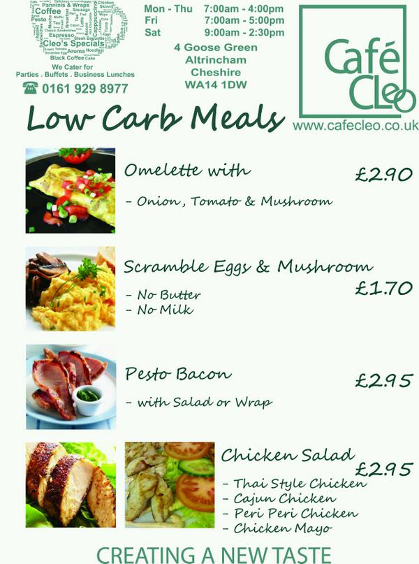 CafeCleo's tweet image. Low Carb Meals @CafeCleo Altrincham