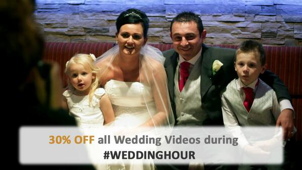 Colour_Motion's tweet photo. Hello #Weddinghour. Save £300 by getting 30% OFF all wedding videos ordered during wedding hour! http://t.co/r8PAXlFeyg
