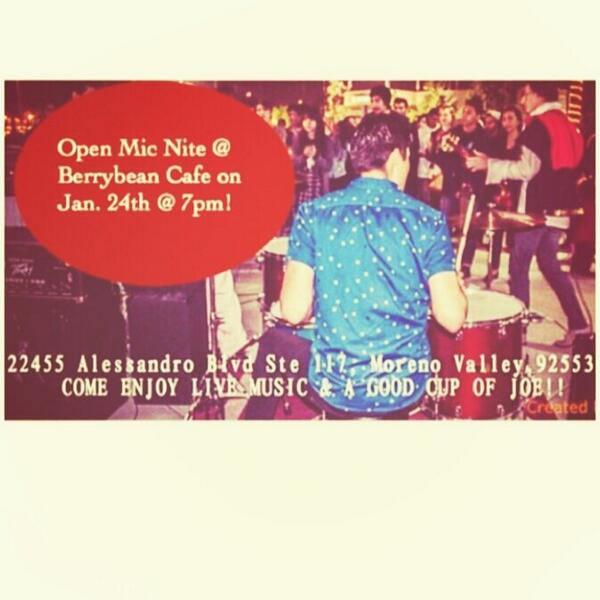 BerrybeanCafe1's tweet photo. Come check out our Open Mic Nite! Come enjoy great music accompanied by great food and drinks!! #SpreadTheWord http://t.co/RkQxbocu4s