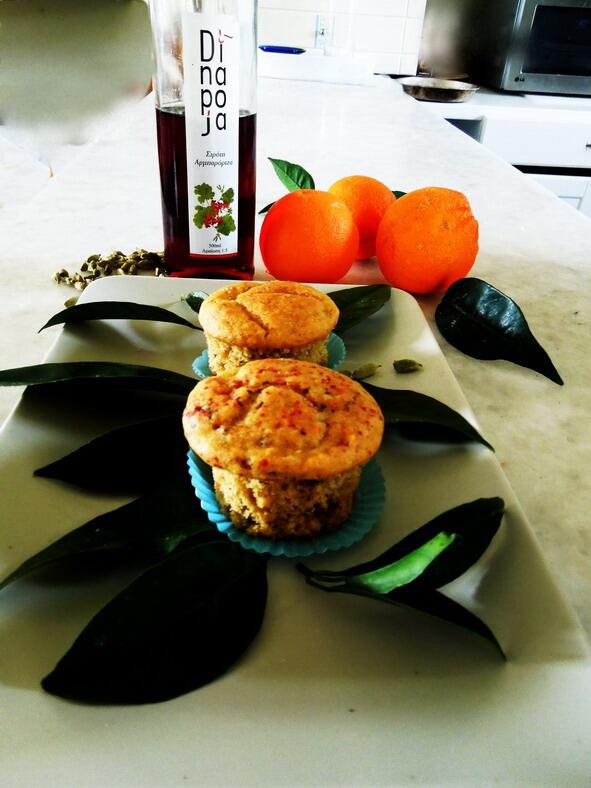 Cupcakes flavored with cardamom,orange zest,and Dinapoja's rose geranium syrup. Late 19th century recipe #greekdinner
