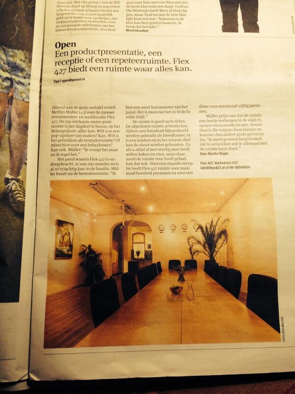 Flex427Events's tweet photo. Mooi stuk in Het Parool vandaag! http://t.co/kDOpuU3mpd