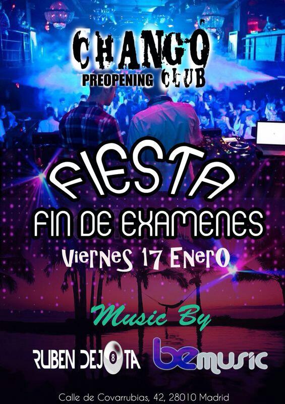 Este #viernes en <a href="/_ChangoMadrid/">Changó Club Madrid</a> FIESTA FIN DE EXÁMENES .
Chicas GRATIS por lista hasta 2:00h!!
Apúntate: 686.069.006.