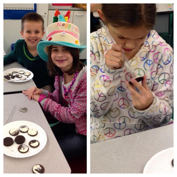 MsT_HGE's tweet photo. Learning the phases of the moon with Oreos!! Food is the way to their hearts ❤️ #hge @pahlc http://t.co/RyBJrFCk6B