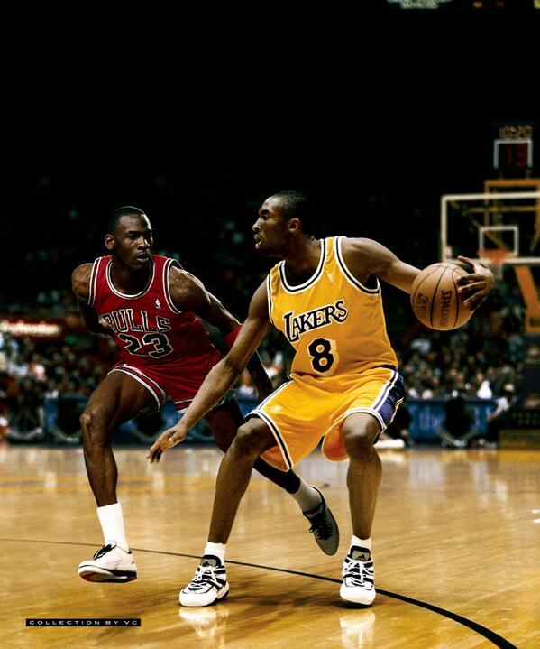 CollectionByVC's tweet photo. "23 vs 8" | before they earned their names... who was better as a youngster?  @kobebryant #nba #jordan #basketball http://t.co/vXEsbCefdp