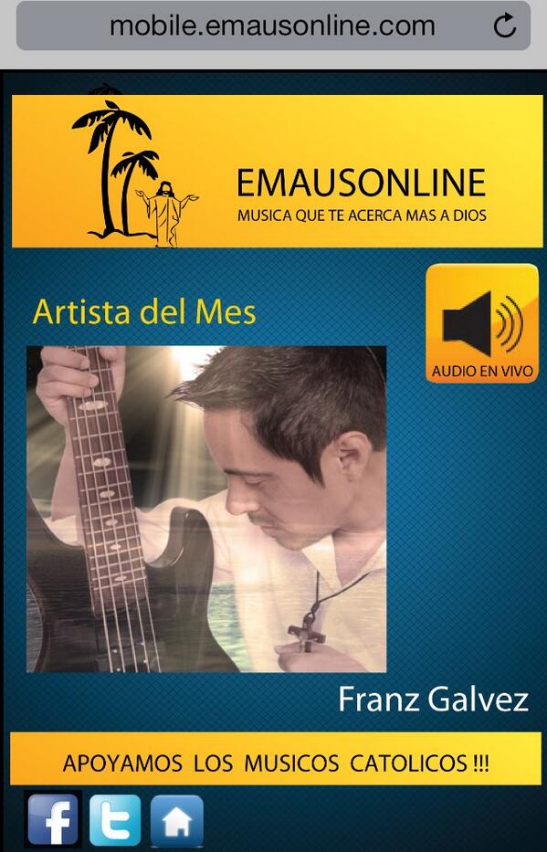 emausonline's tweet photo. Emausonline presenta artista catotico de diciembre y enero Franz Galvez no te lo pierdas por http://t.co/ozaP4hfwdC http://t.co/A1mFI0tQoM