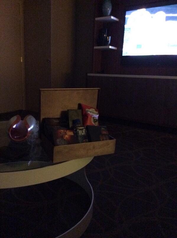 @_JWeir it's true - hotel sent a hamper up to the room but it's boke