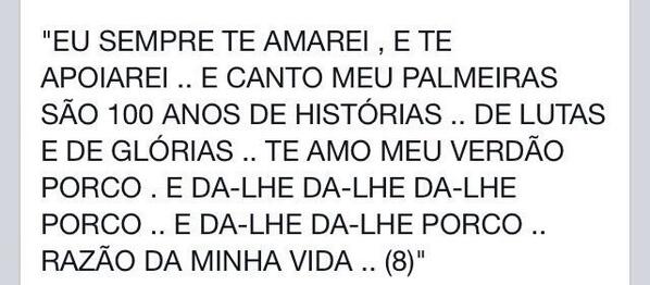 Palmeirenses_'s tweet photo. Nova música da Mancha Verde! http://t.co/4Kxgu6UPG3