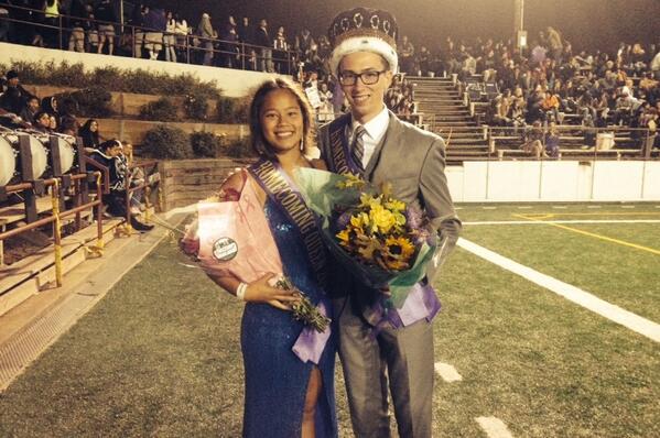 SHSCowboyTV's tweet photo. Homecoming Throwback! Minutes after the crowning of King Aaron McDowell and Queen Jo Salao! http://t.co/m5anxH0I7N