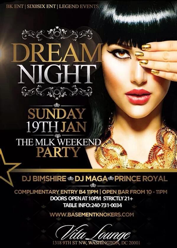 DJBimshire's tweet photo. @RippedRadio @GlobalRadioDMV #Dreamwknd sun Jan 19th | Vita lounge 1318 9th st nw Washington, D.C. http://t.co/HOEmQqFOfb