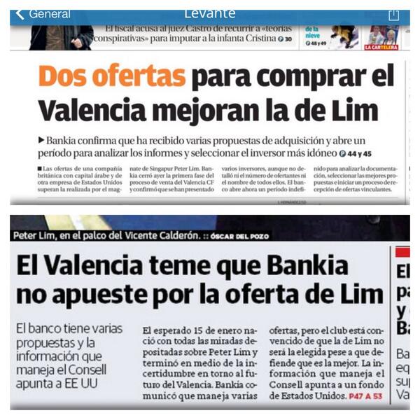 toniginer's tweet photo. Ojo a las portadas de @levante_emv y @lasprovincias, coinciden en que Lim podría no ser el favorito de @Bankia http://t.co/y5WBynwfd7