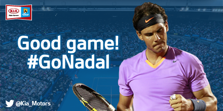 Kia_Worldwide's tweet photo. Congrats @RafaelNadal – a match well fought! #GoNadal to the #AusOpen2014 title! http://t.co/K7DP1rINuN