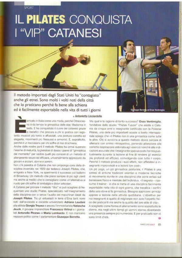 pilatesfusionct's tweet photo. A #Catania il #Pilates conquista tanti nomi noti. Il perché nel'intervista a @EVentimiglia sul mensile @CultMagazine1 http://t.co/EpO5ako5uo