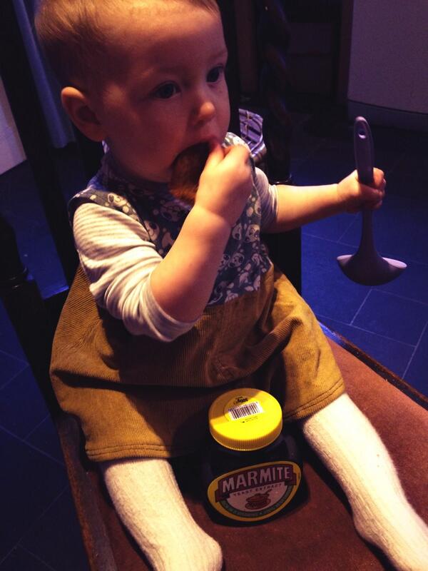 kittyinrubber's tweet photo. Everything a girl needs. Toast, spoon, @marmite . Yum! http://t.co/UcJbDUaTKR