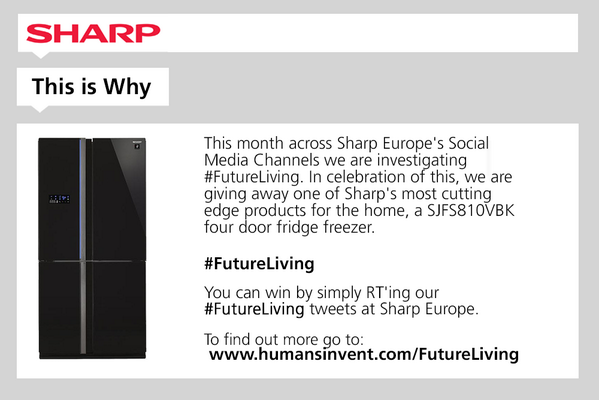 RT to enter our #FutureLiving competition to win a new <a href="/Sharp_Europe/">Sharp Business Europe</a> fridge freezer. bit.ly/1d97JOV.