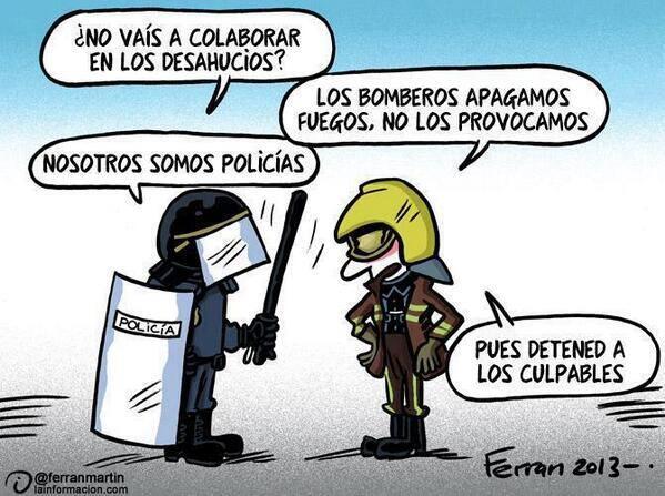 juventudsin's tweet photo. Breve representación de lo q pasó ayer cuando policía detuvo a un bombero en la protesta por #Gamonal @ferranmartin http://t.co/c1SFblIIvW