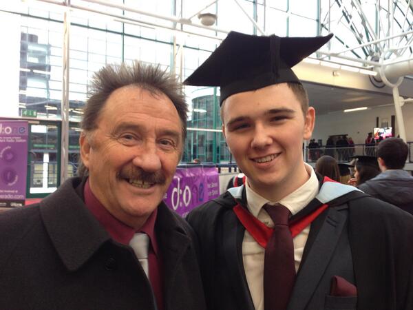 Paul Chuckle is <a href="/DerbyUni/">University of Derby</a> today for graduation! Son Jack Elliott, graduates from his accountancy course #DerbyGrad