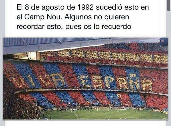 Jackessly's tweet photo. Barcelona Año 1992 Camp Nou ... Que tiempos !!!! http://t.co/0fj3fWMK10