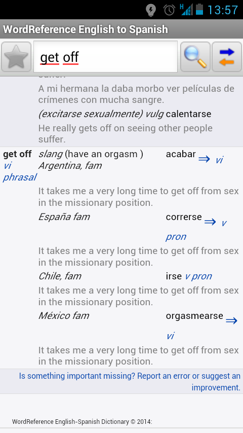 RocioFR31's tweet image. &quot;It takes me a very long time to get off  from sex In the missionary position.&quot; Vaya el ejemplo de #wordreference