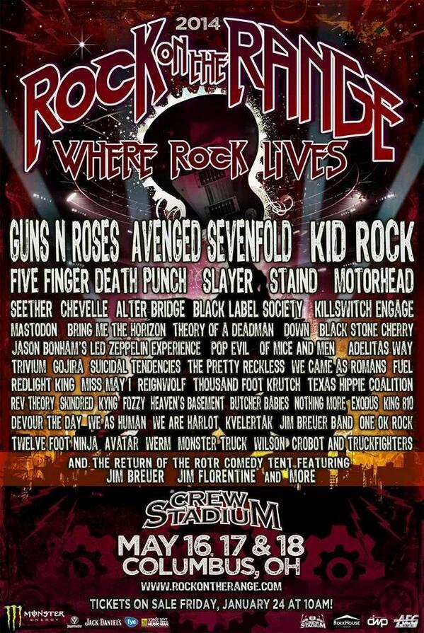 OfficialETSband's tweet photo. @rockontherange announced the 2014 line up! Who will we see there?? Who are you stoked to see?? #rotr # rotr2014 http://t.co/Lt0uN0BJU1