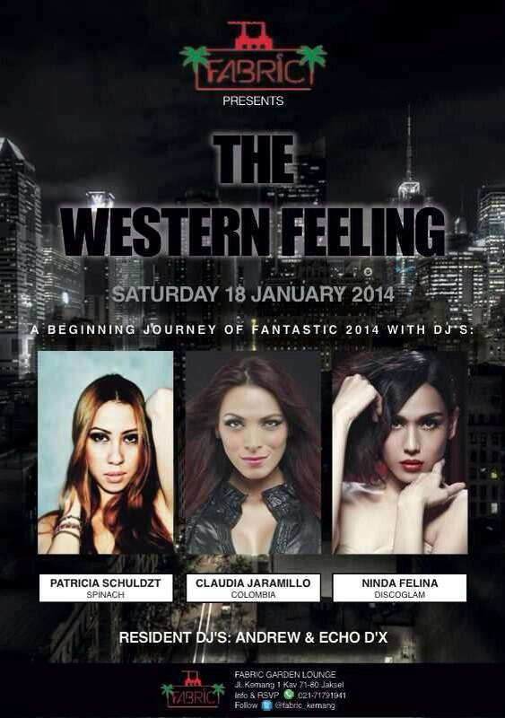 _DiscoGlam's tweet photo. This saturday, Jan 18. THE WESTERN FEELIN' with djs : @nindafelina @PatriciaSpinach @Claudia_Jw at @Fabric_Kemang http://t.co/ktLtzQ2bvv