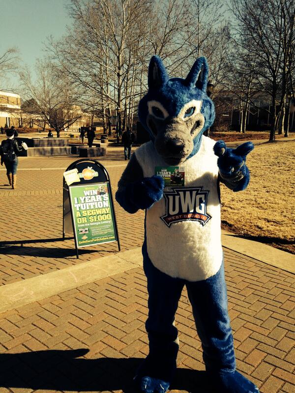 GeorgiaLottery's tweet photo. #UWG students: Join us tonight at the @UWGAthletics basketball game for a chance to win $1,000! #paintitblue http://t.co/94F9qtcaLy