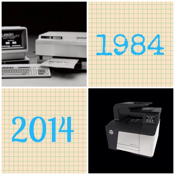 HP's tweet photo. #TBT The 1st LaserJet cost $3K in 1984! 200M later, we've come a long way. #200MHPLaserJet http://t.co/DDoklX3SET http://t.co/o5VoSqEPsv