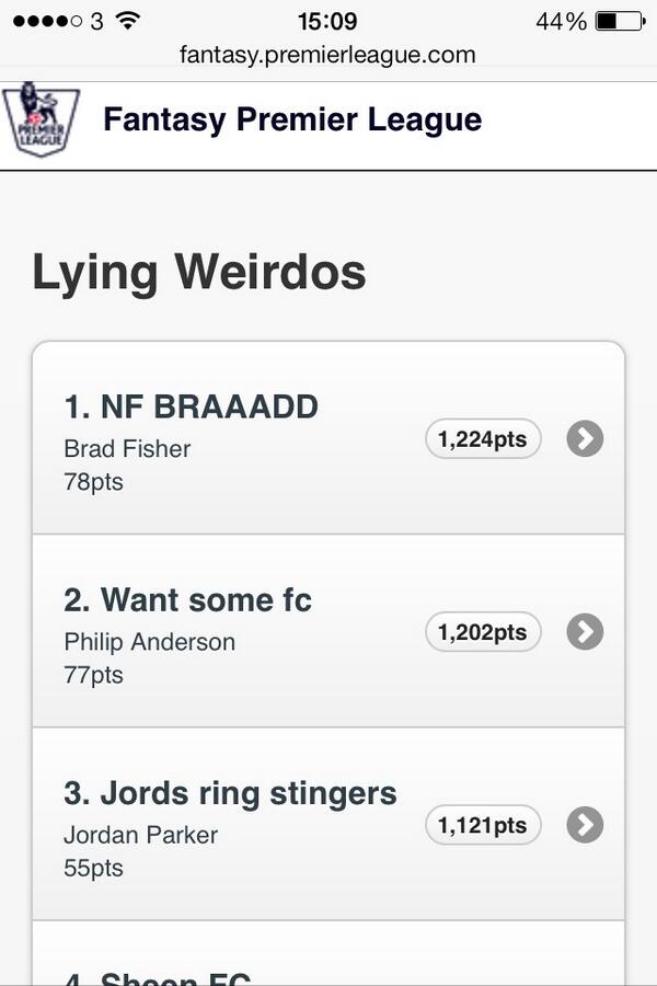 0PHILL0's tweet photo. @Brad_Fisher4 coming for you son.. Massive battle going on for first place!! http://t.co/453IDcd9p6
