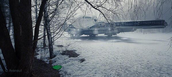 Et au détour d'un chemin... Les engins #StarWars placés dans la vraie vie bit.ly/1aQ7Lz3 By <a href="/TheAvanaut/">Vesa Lehtimäki</a>