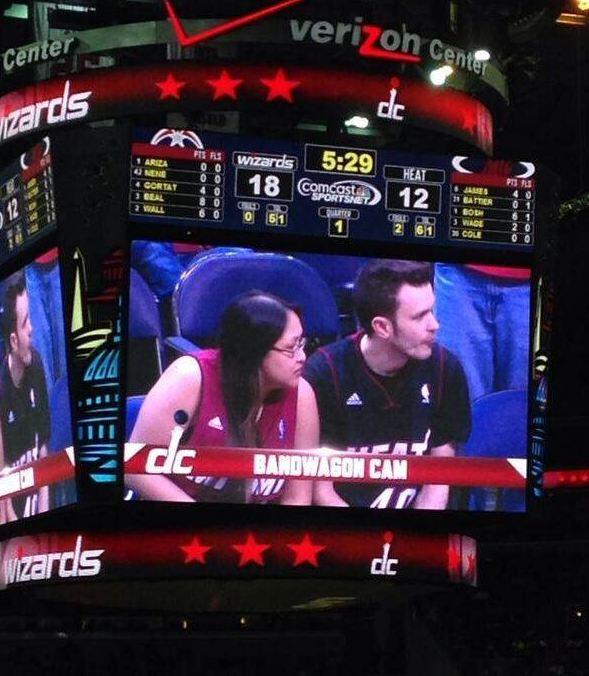 espn's tweet photo. The Wizards installed a special “Bandwagon Cam” when the Heat stopped by last night. http://t.co/gaBFA2GEwl