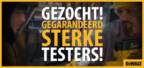 #Gezocht: Gegarandeerd sterke testers. Meld je aan via onze facebook. #powertools
