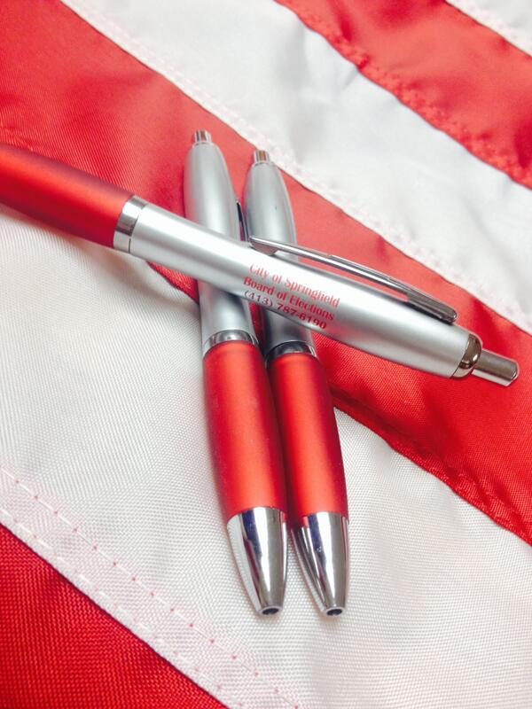 SpfldMaElection's tweet image. Election #swag available for new voters!  Register to #vote and get this fancy new pen.  #spfldma #spfldmaelections
