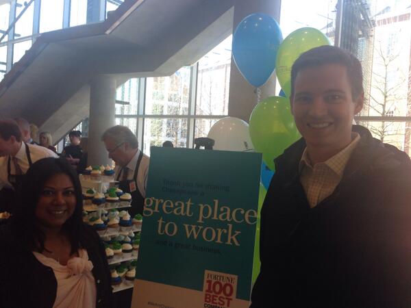 CHKcareers's tweet photo. Our college recruiters @CHKtanzeena and @CHKgarrett celebrating #BestCos #CHKinterns http://t.co/9mdaLNXVOl