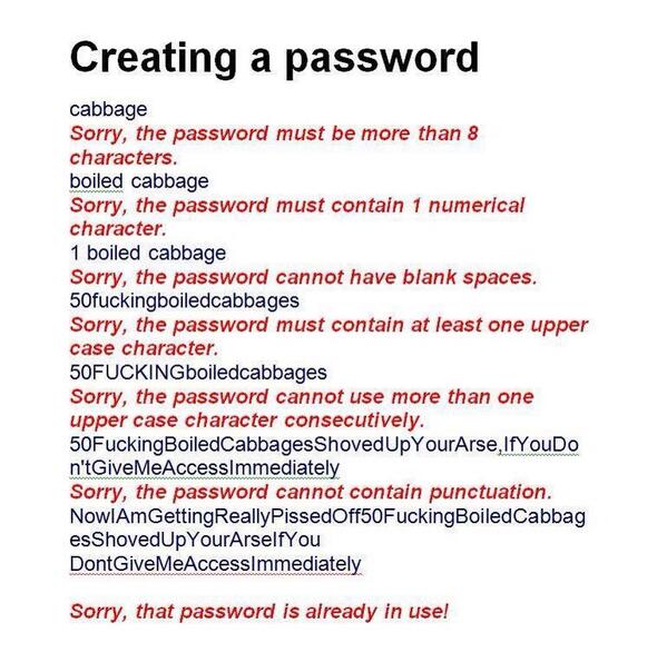 graphygirl's tweet image. The joys of creating a password