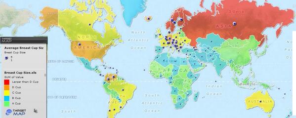 حسام على X: The Average Breast Cup Size in the World, This Map is just for  directions :)  / X