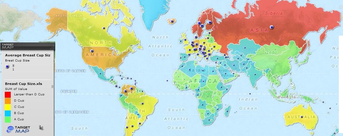 hiboobs guy on X: Let's take a tourof average bra cup sizes around the  world!  #map #maps #bras #boobsizes   / X