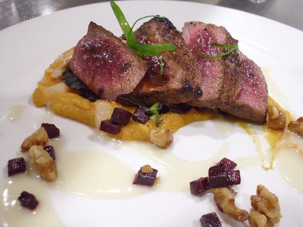 foursquareNC's tweet photo. One guest said, "the best app I've had in the triangle in 15 years!" venison medallion, sweet potato, parsnip $12 http://t.co/UdEiCbQxuE