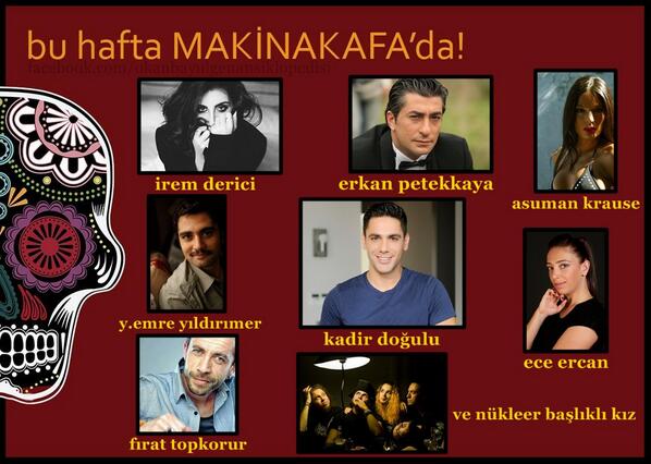 dunyayikesif's tweet photo. #makinakafa 'nın bu haftaki konukları!

17 Ocak Cuma / 23:15 / ShowTv!

@okanbayulgen http://t.co/Gdih7y5u6m