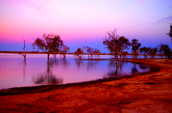 Magic hour over Lake Nappanerica by Lorraine Kath #thisisqueensland #outbackqueensland