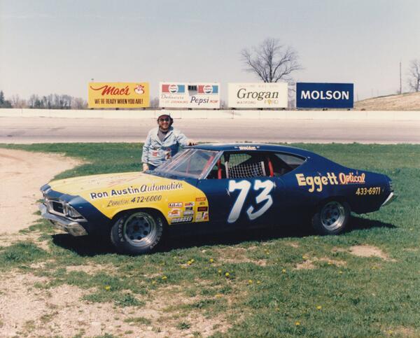 ParkySinger's tweet image. #BarrettJackson Photo Wall
 My 68 Chevelle sportsman racecar I ran in the 80s. This pic taken right after restoration