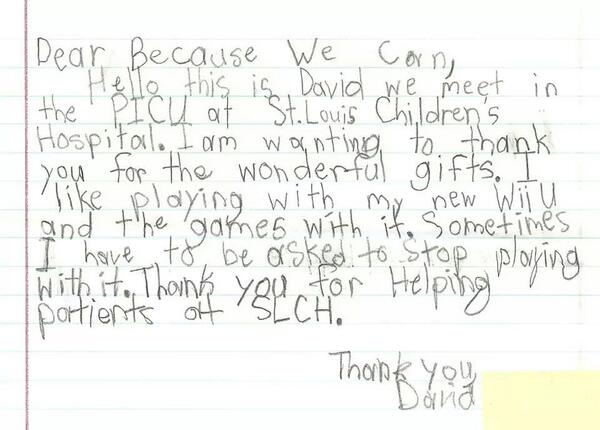 A letter we received from our friend David. :-)