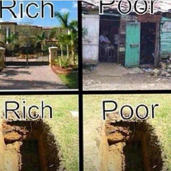 codypipper's tweet image. Rich or poor, #SameHole