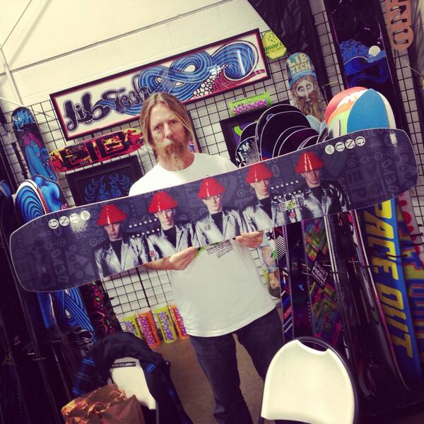 boardistan's tweet photo. Bob-3 and the new @gnusnowboards Whip It! #devo #snowboard @DEVO #wemustrepeat http://t.co/ogPmkTzET3