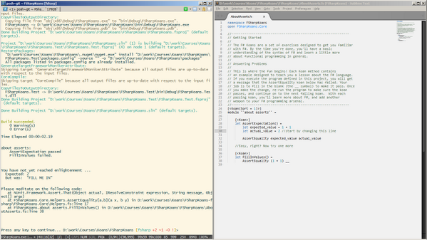 AkimBoyko's tweet image. There are two environments available for today's #koans: #vs2012 or #WindowsSDK + #msbuild + #sublime