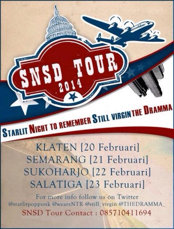 mitimusik's tweet photo. #GIGSINFO Februari 2014 #SNSDtour by @starlitpoppunk @weareNTR @still_virgin @THEDRAMMA_ - http://t.co/UZ7yyxJEjO