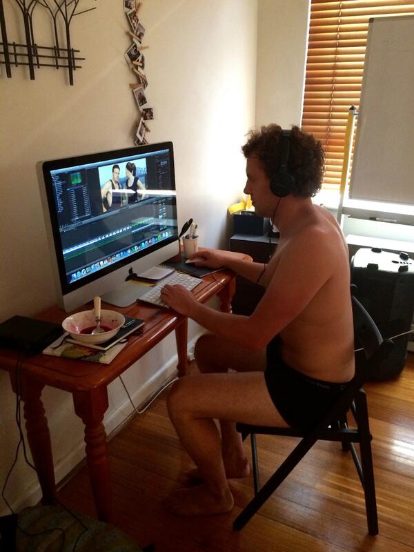 WeLikeRob's tweet photo. Charles has implemented the We Like Rob Extreme Heat Policy in the edit suite. http://t.co/Gg0yL25ibJ